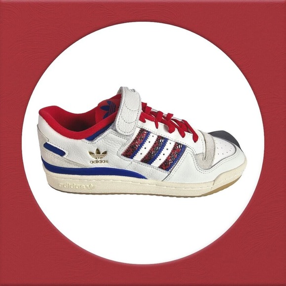 adidas Forum 84 Low Off Men's Size 10 White Scarlet Collegiate Royal‎ GV9606 - Picture 9 of 16